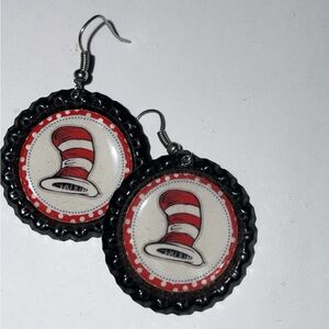 Dr. Seuss bottle cap earrings ❤️
